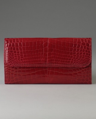 Red Crocodile Tuilerie Wallet