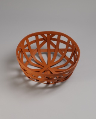 Orange Leather Basket