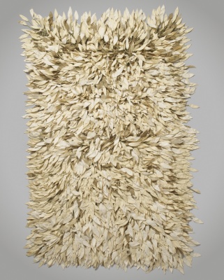 Beige Leaf Throw