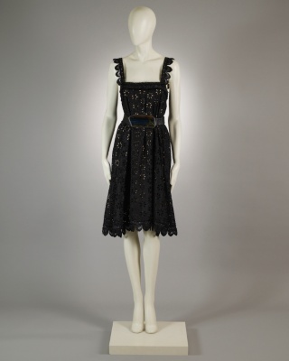 1950s Embroidered Silk Dress