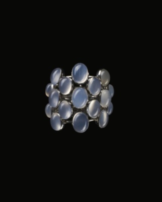 Chalcedony Peacock Ring