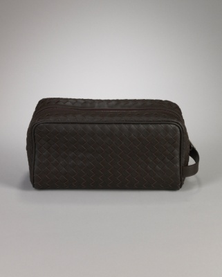 Intrecciato Leather Toiletry Case