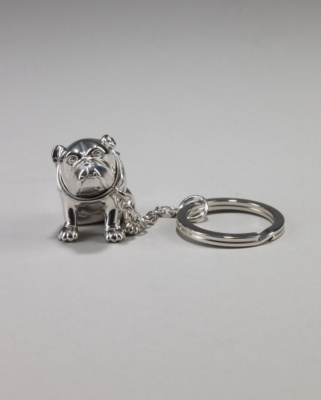 Silver Bulldog Keyfob