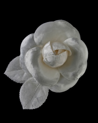 White Velvet Camelia Brooch