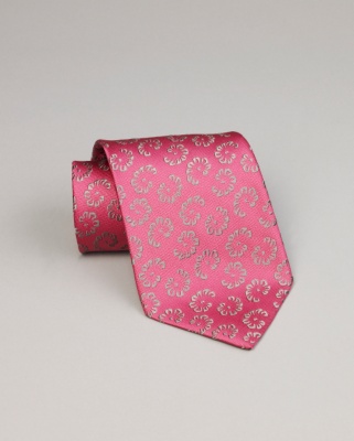 Pink Fanned Flowers Tie