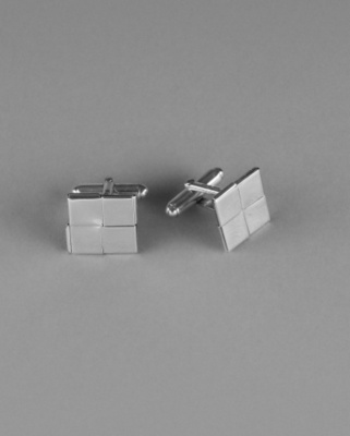 Silver Grid Cufflinks