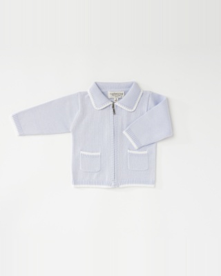 Baby Blue Zip-Up Cardigan