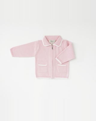 Pink Zip-Up Cardigan