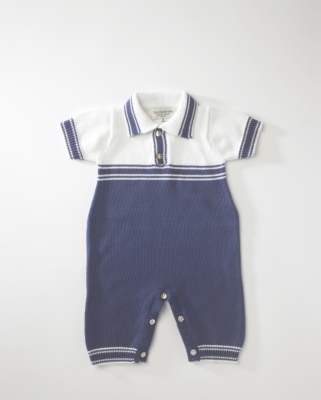 Blue Polo Romper Suit