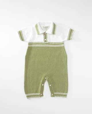Green Polo Romper Suit