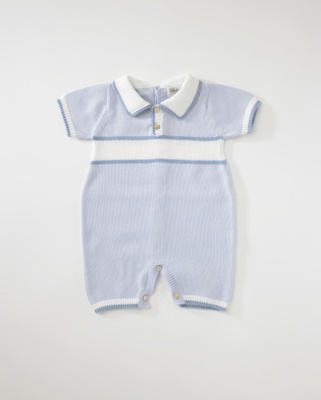 White Stripe Polo Romper