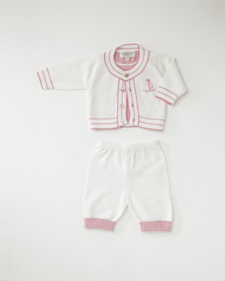 White and Pink Yachting Suit