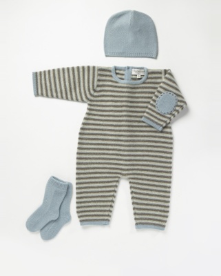 Blue Patch Romper Set