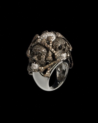 Diamond Skull Ring