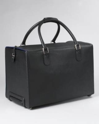 Black Leather Pilot Trolley