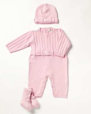 Pink Belted Romper Set