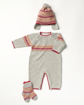 Orange Striped Romper Set