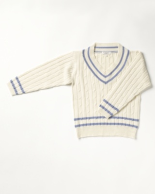 Blue Trim Cricket Sweater