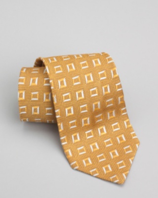Gold Geometric Silk Tie
