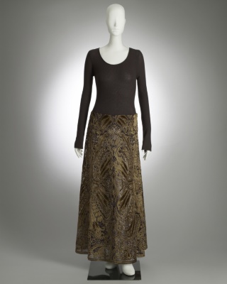 Silk Velvet Jamewar Skirt