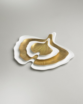 Gold Ginkgo Cocktail Plates